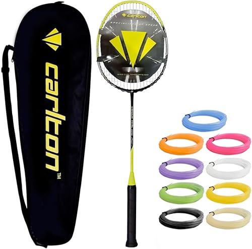 Carlton Vapour Trail 85 - Raqueta de bádminton, negroamarillo, G4, elección de cuerda y tensión
