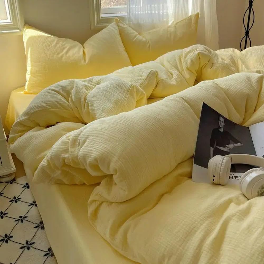 Parure de lit style japonais en coton doux pour chambre d'étudiant