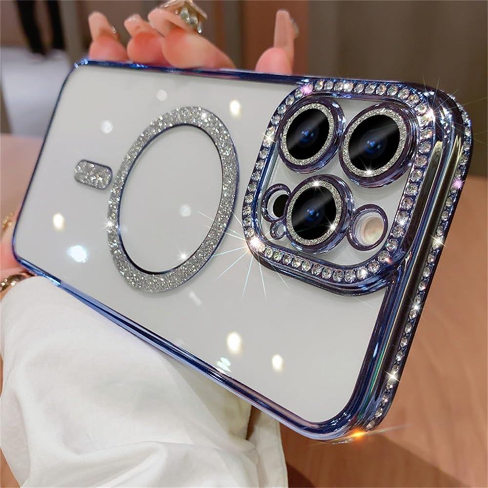 Coque magnétique de luxe à paillettes diamant pour iPhone 12 Pro Max - 8