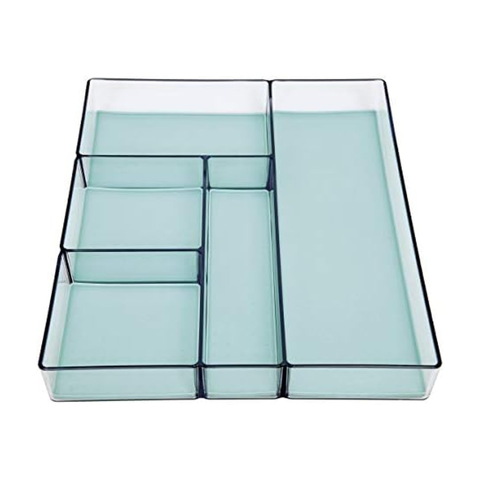 Copco Basics Multi-Compartment Drawer Organizer, 13 x 11 x 1.9-Inch, Aqua Sky