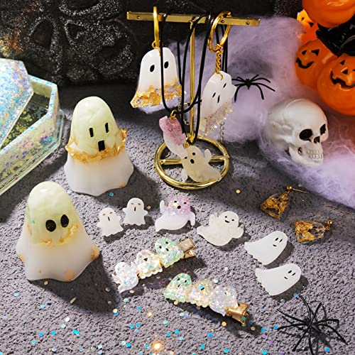 Moldes de resina de Halloween LET'S RESIN: silicona epoxi para llaveros de fantasma 6