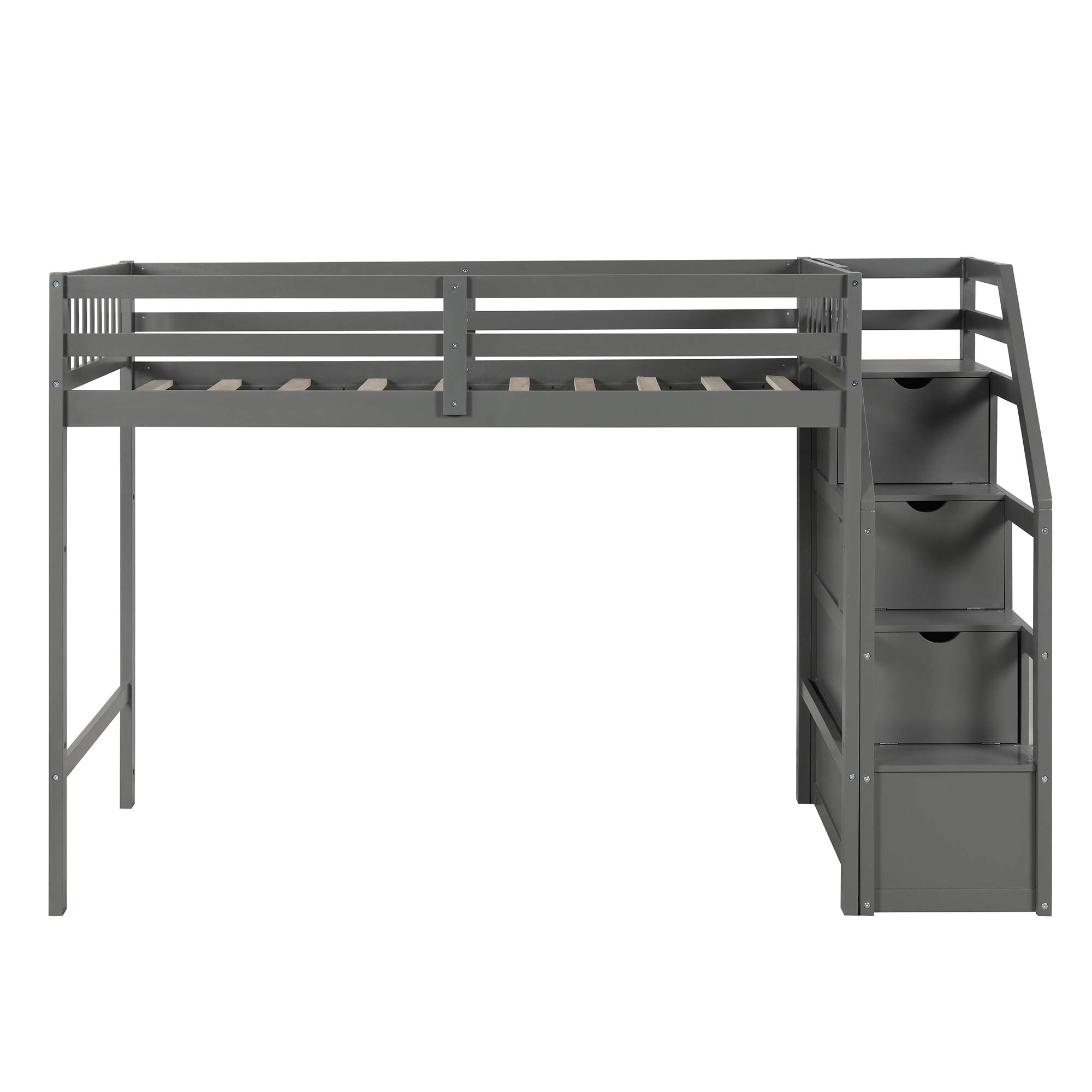 Buy Twin Over Full Bunk Bed for Kids,Wood L Shaped Twin Over Full Loft