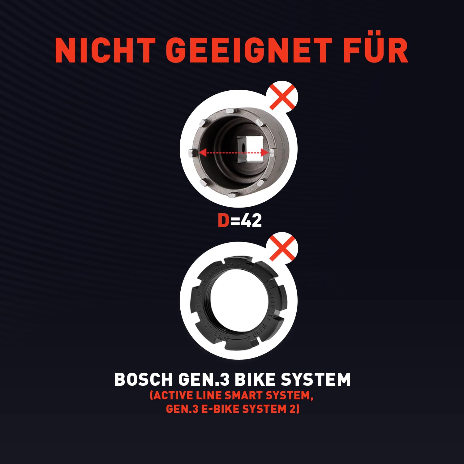 Tretlager Werkzeug für Bosch Lockring Gen 2 – Hochwertiges Tretlagerschlüssel für E-Bike Tretlager | Werkzeug & Kurbelabzieher Fahrrad | Bosch Spider Tool