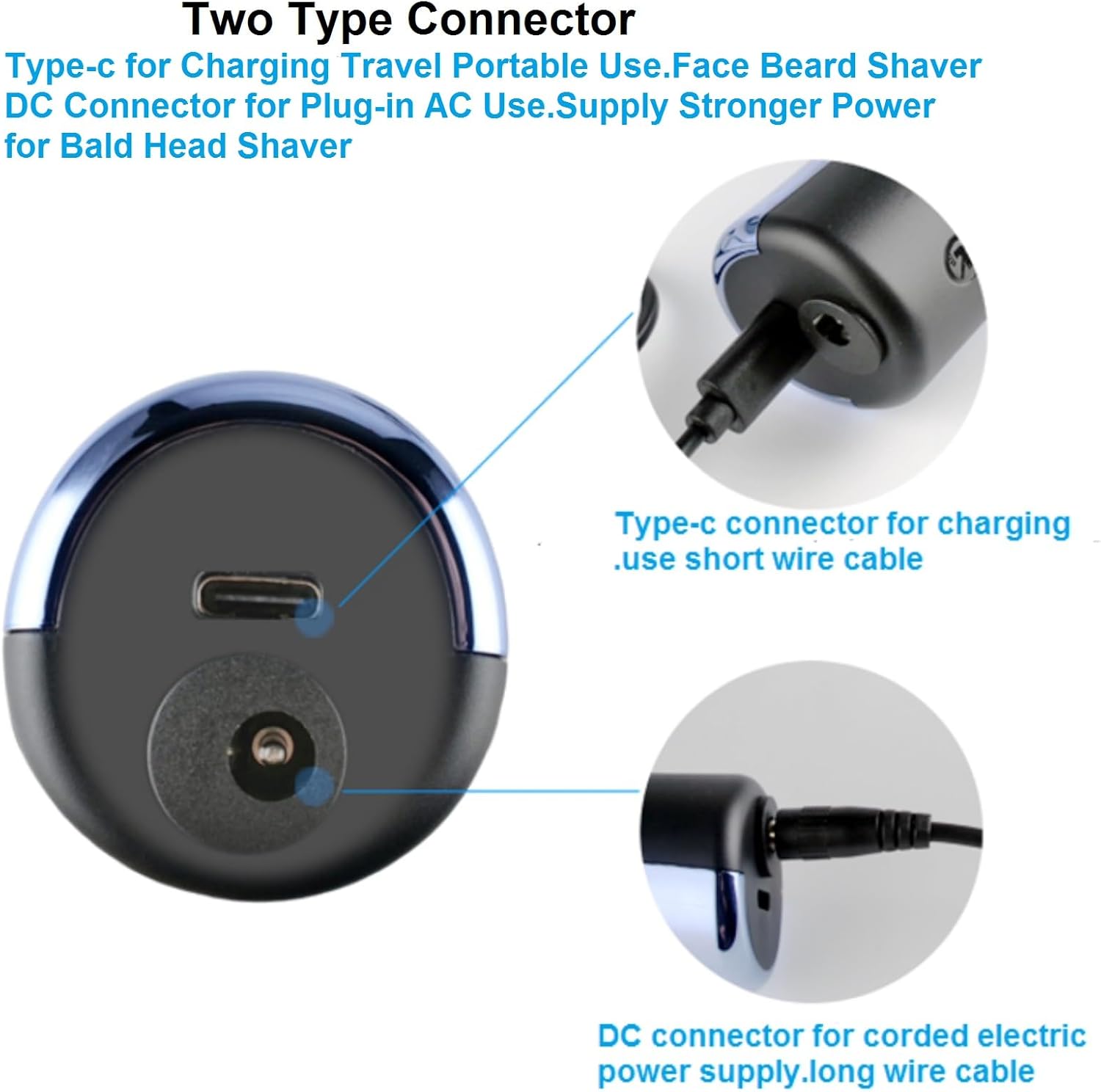 Corded Electric Razor for Men,Face and Bald Head Close Shave,3 Head Rotary Shaver,Self Baldhead Trimmer for Mens,Bold Hair Stubble Beard Clipper,10W Power,Cord or Cordless Use