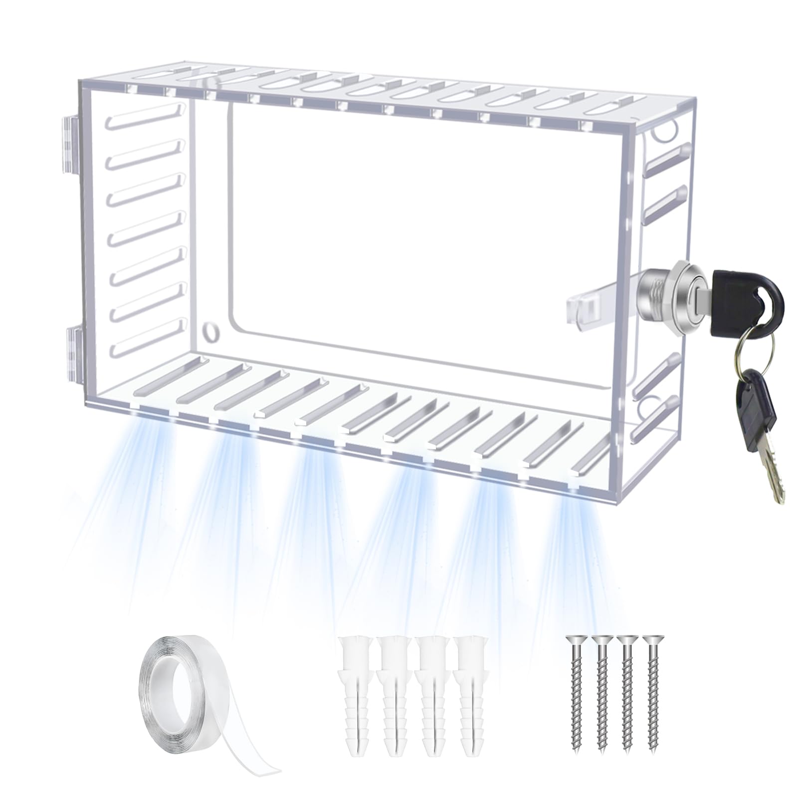 Termostato Universal Lockbox Caja de Termostato 18,3 * 11,7 cm Caja de Bloqueo de Termostato con Cerradura y Llave Cubierta Termostática per la Maggior Parte dei Termostati sul Mercato