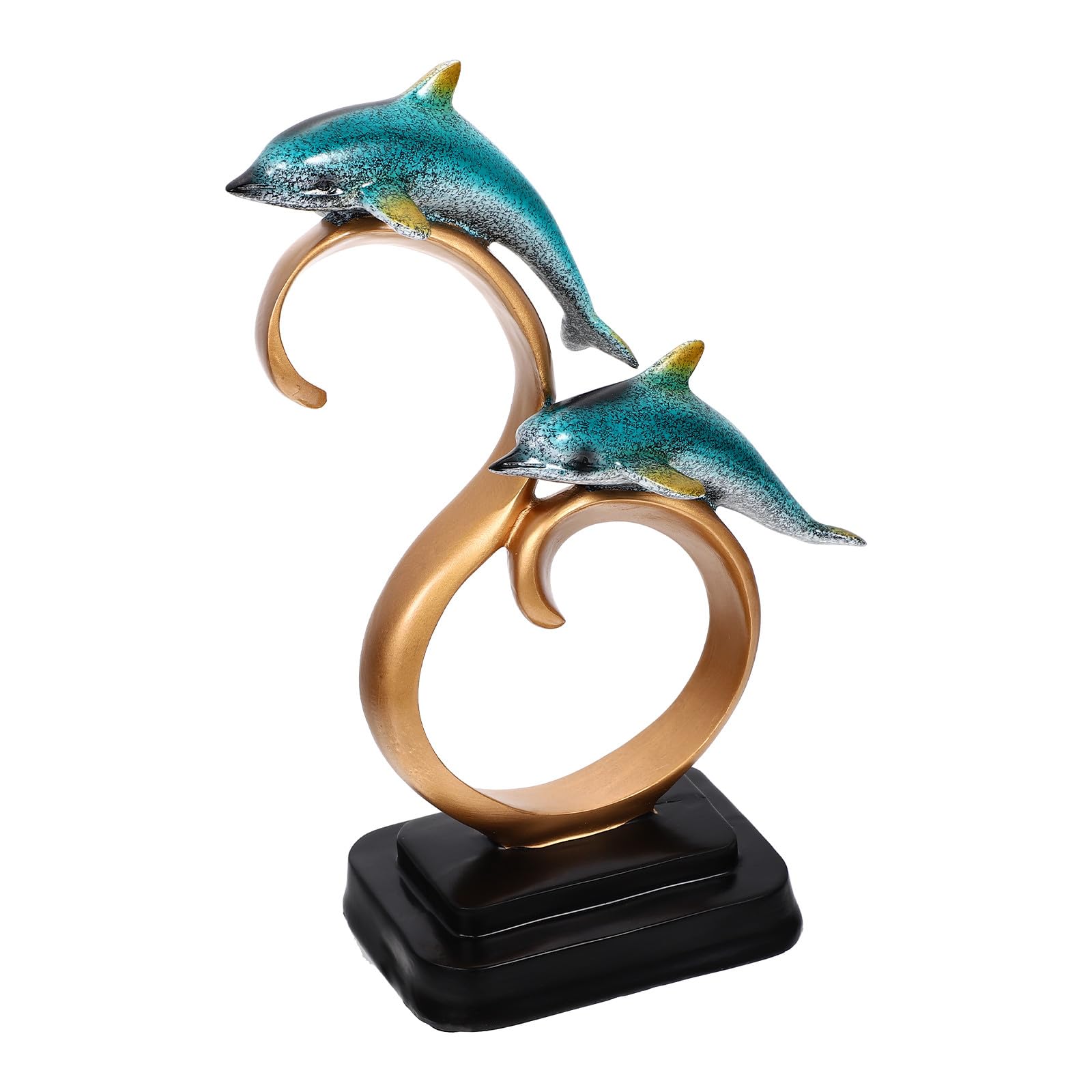 Figurine dauphin en résine bleu Milisten, présent original pour décoration intérieure
