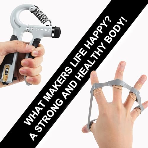 Miniatura 6 de Grip Strength Trainer,Hand Exercisers For Strength Hand Grip Strengthener, Adjustable Resistance 11-132Lbs (5-60kg), Non-slip grips for athletes and