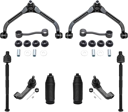 Miniatura 40 de Detroit Axle - Kit de suspensión frontal de 10 piezas para Chevy Trailblazer GMC Envoy XL Buick Rainier 9-7X Ascender, inferior y superior, 4 brazos