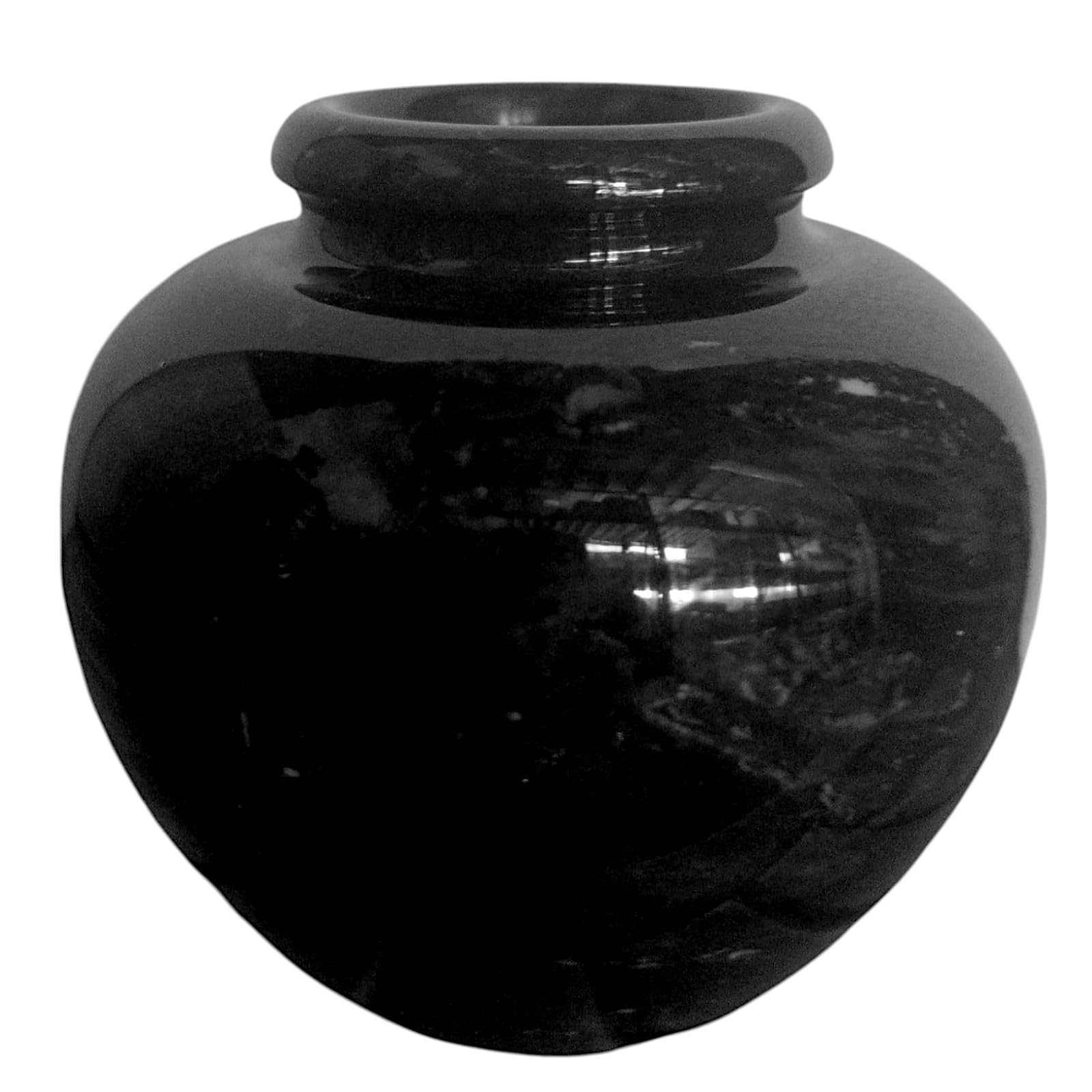 Vase en marbre noir de prestige home decor de luxe taillé comme une sculpture