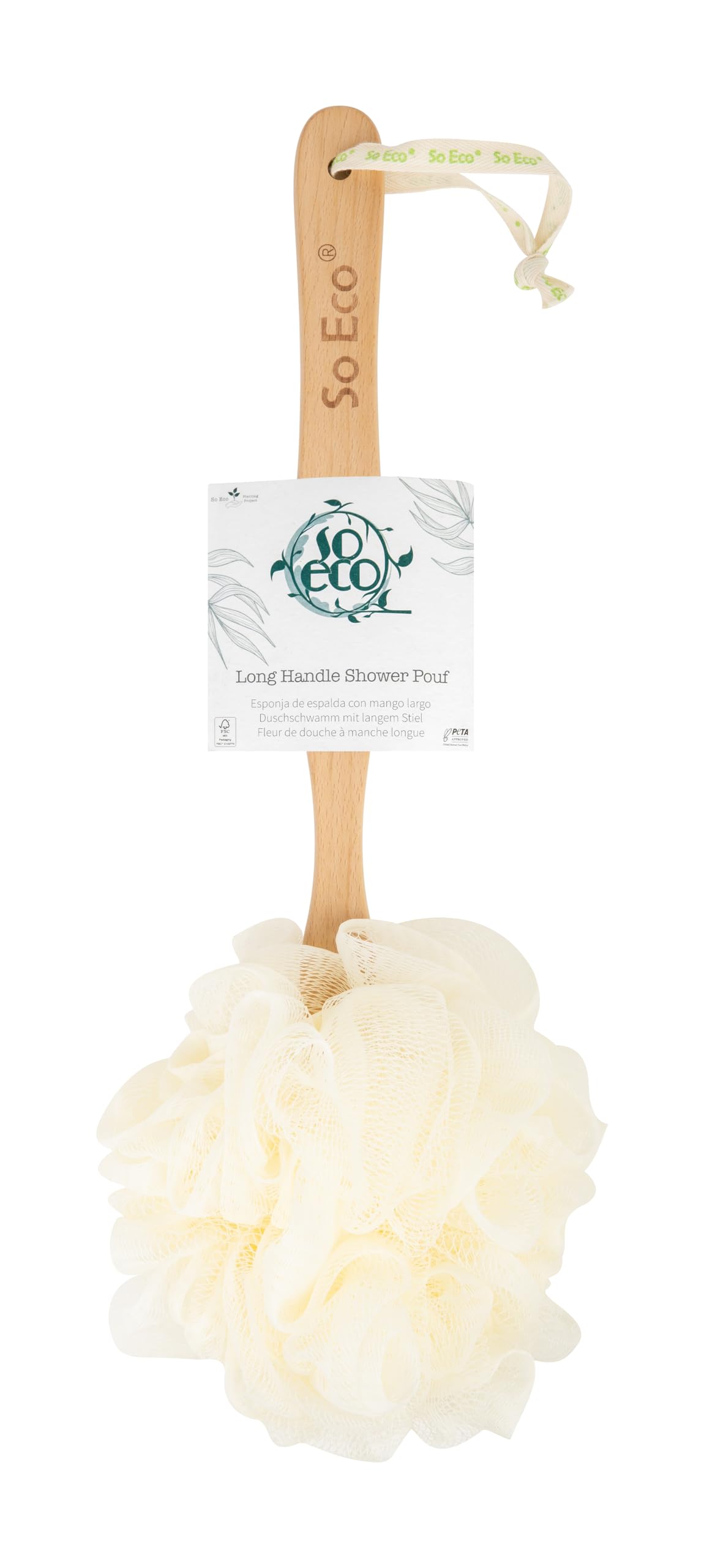 So Eco Long Handle Shower Pouf Body Sponge With An Extended Handle 1 Pc