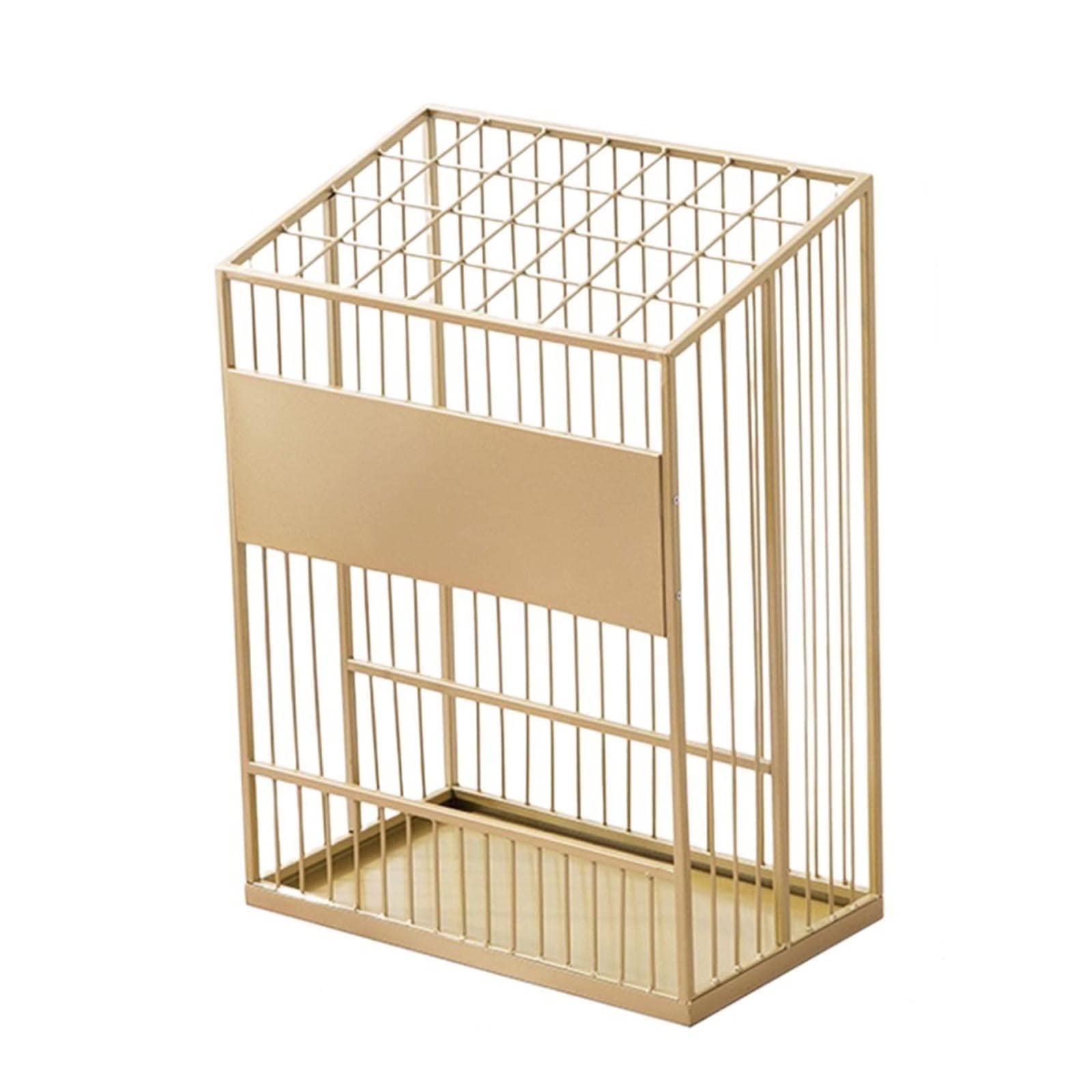 SaryEdge Freestanding Entryway Storage Rack for Umbrellas and Canes - Non-Slip Feet for Hallway Organization,Gold-Large,Gold-Large