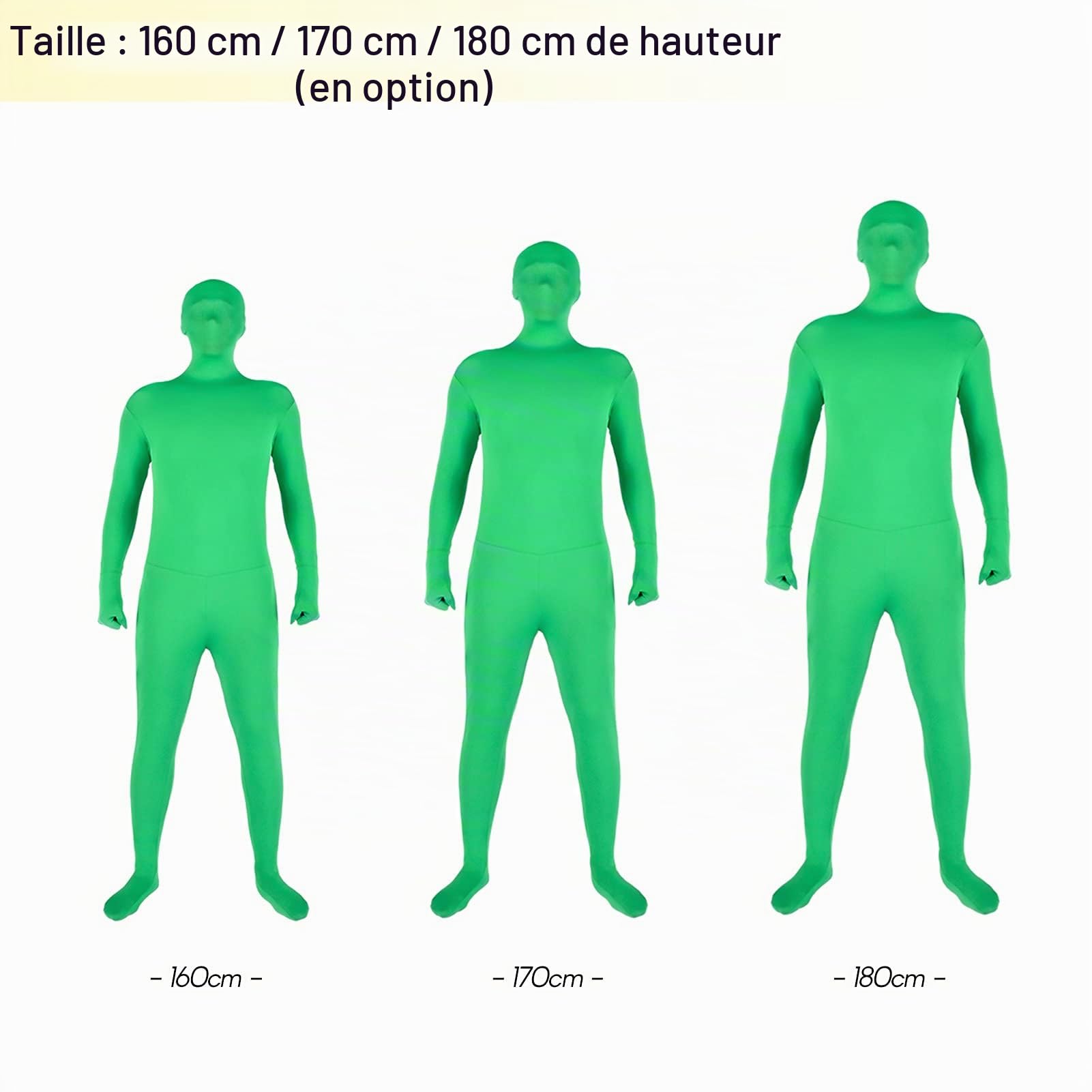 Andoer Costume de photographie complète du corps Chromakey Green - Unisexe et adulte - Costume extensible pour photo, vidéo, effet spécial, festival, cosplay, carnaval