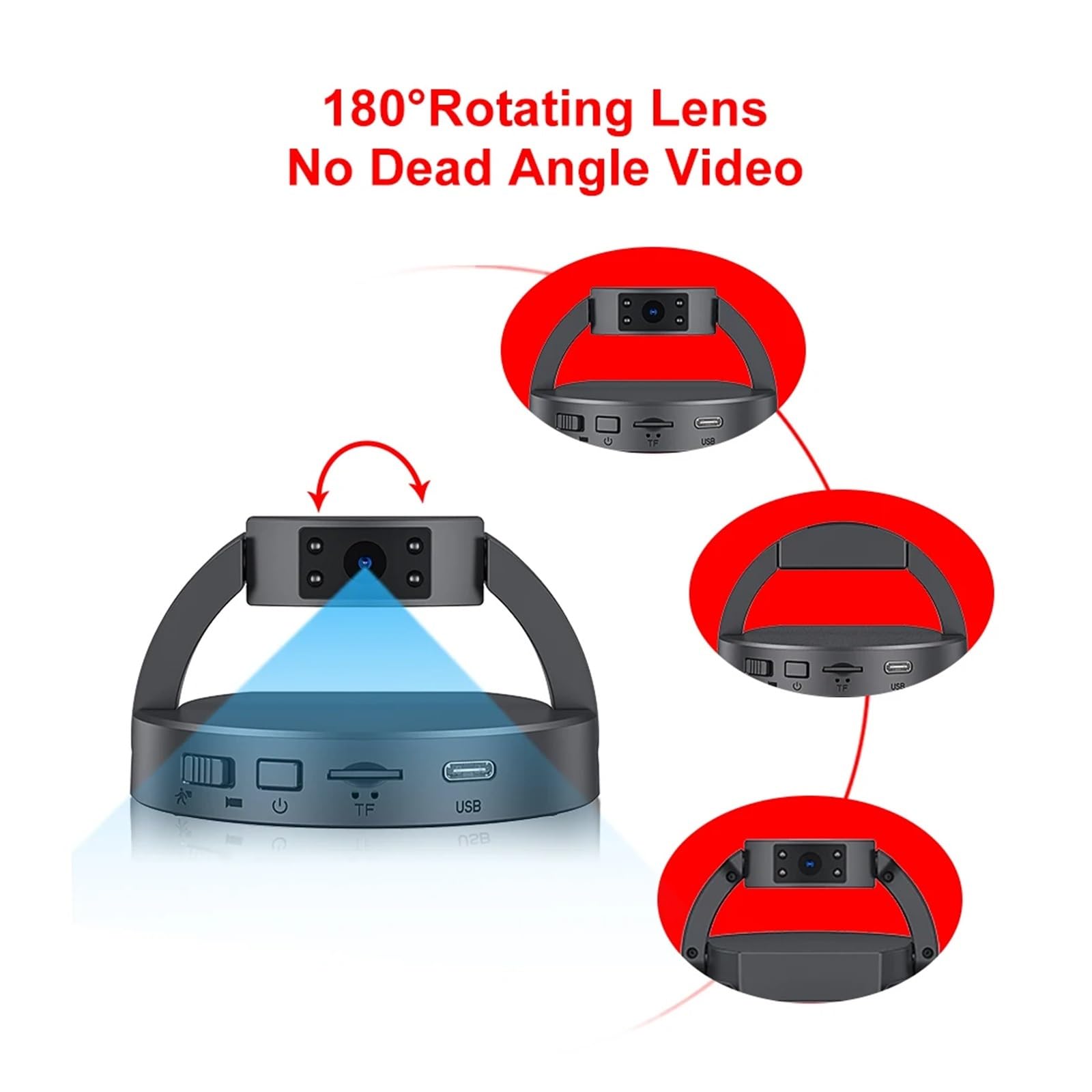 Camara Corporal, MD35 Mini cámara de Escritorio HD 1080P cámaras de Seguridad de Cuerpo Redondo visión Nocturna detección de Movimiento pequeñas videocámaras DV en Miniatura(with 32GB Card)