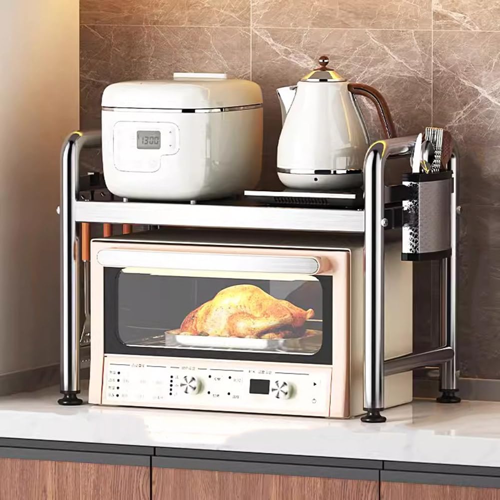 Étagère robuste pour micro-ondes de cuisine pour organiser le comptoir avec ses crochets