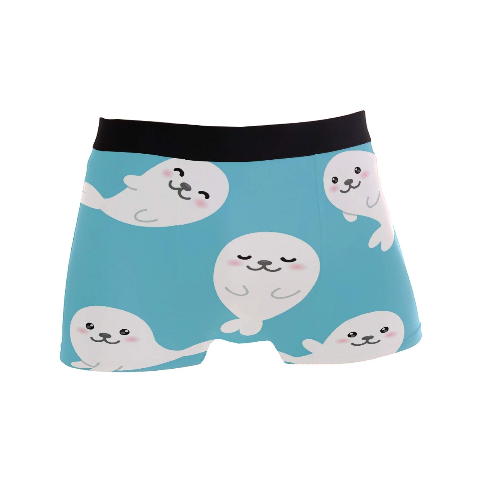Linomo Men's Multicoloured Boxer Briefs Cute Seal Boxers Shorts Underwear Underpants