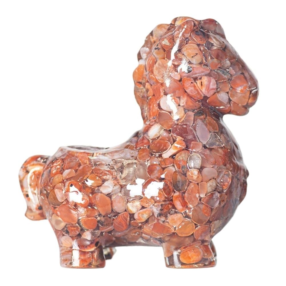 HUFFA Elegant Desktop Ceramic Horse Figurine Ornament - Natural Crystal & Resin Decorative Piece