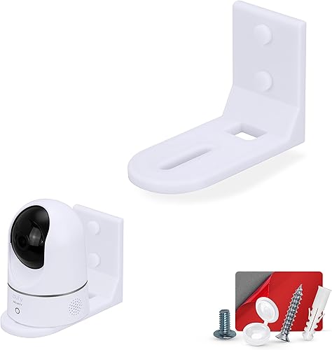 Miniatura 10 de Estante pequeño de montaje en pared sin tornillos para monitores de bebé, cámaras de seguridad, altavoces, decoración, plantas y más, fuerte