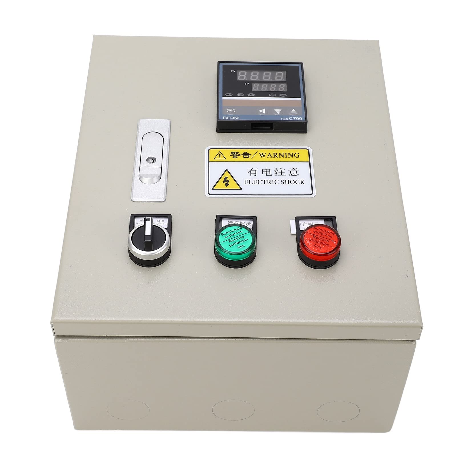 FTVOGUE Inteligentna Skrzynka Kontroli Temperatury PID Stal Nierdzewna ABS 3-fazowy Regulator Temperatury Termopary 4KW 220VAC 32 do 752 Fahrenheita do Grzejników Piekarniki Warsztaty