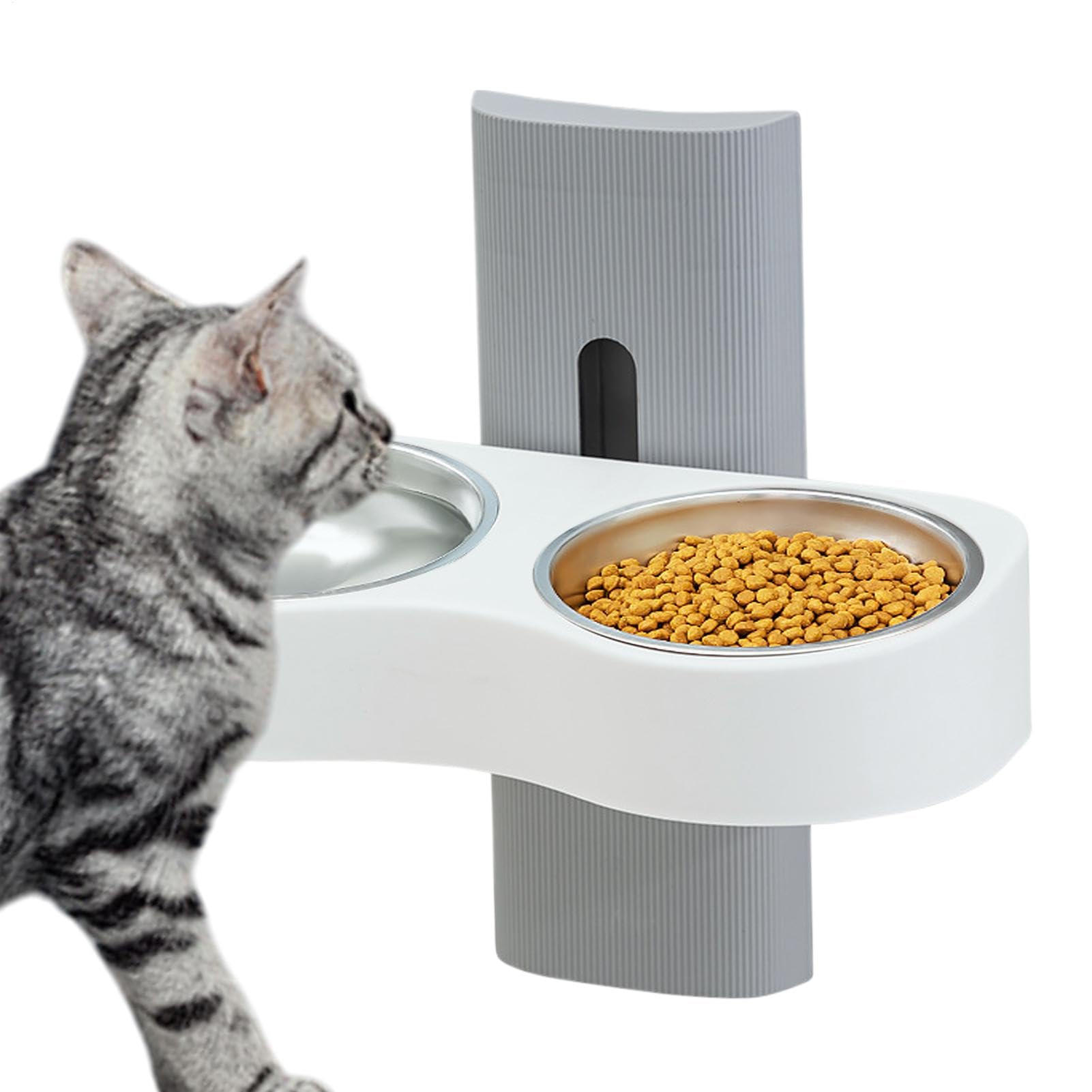 Removable Dog Bowls - Lightweight Double Pet Food Bowls | Adjustable Height Wall Mounted Cat Bowls - Versatile Pet Feeding Bowls, Basin