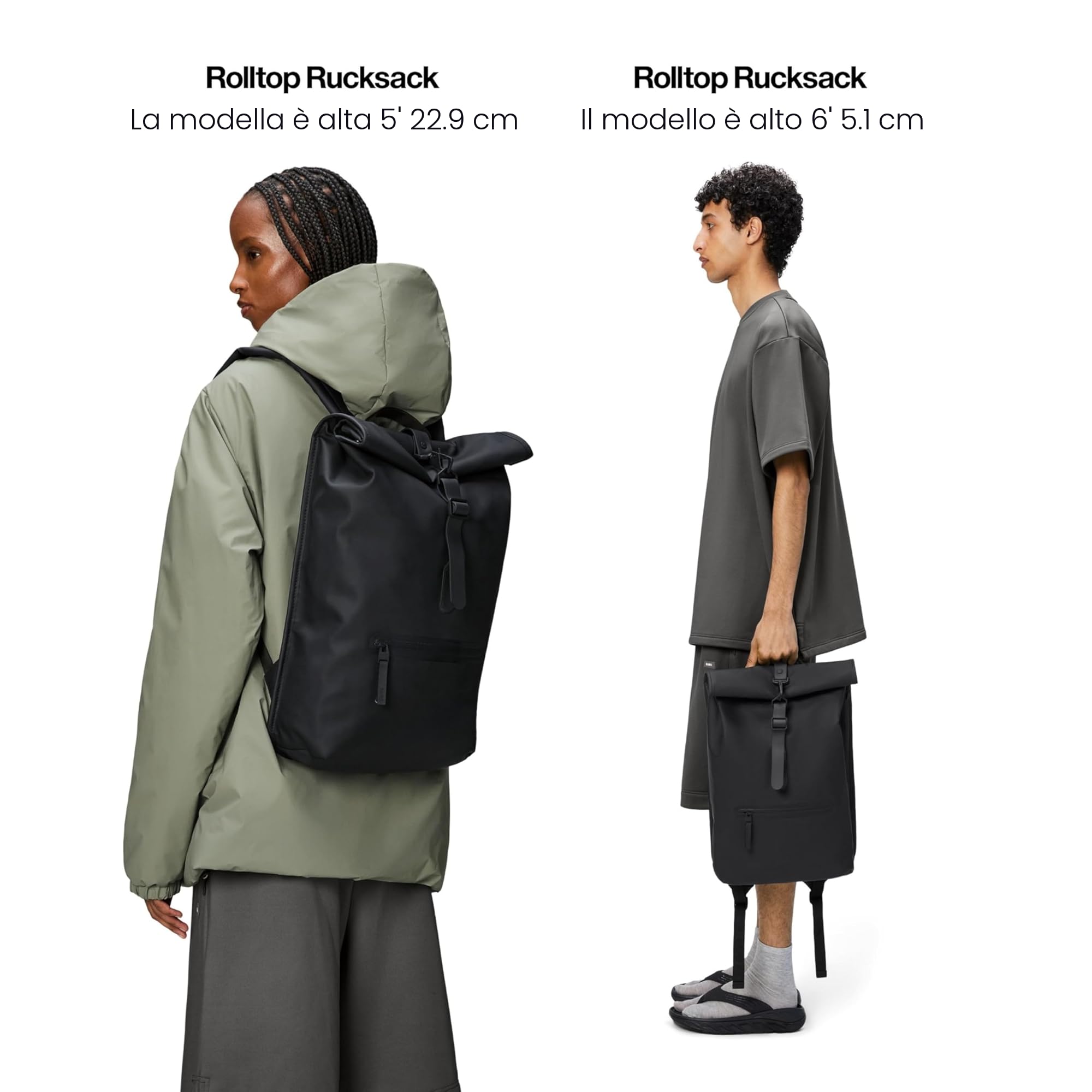 RAINS ZAINO ROLLTOP RUCKSACK W3 13320 LA
