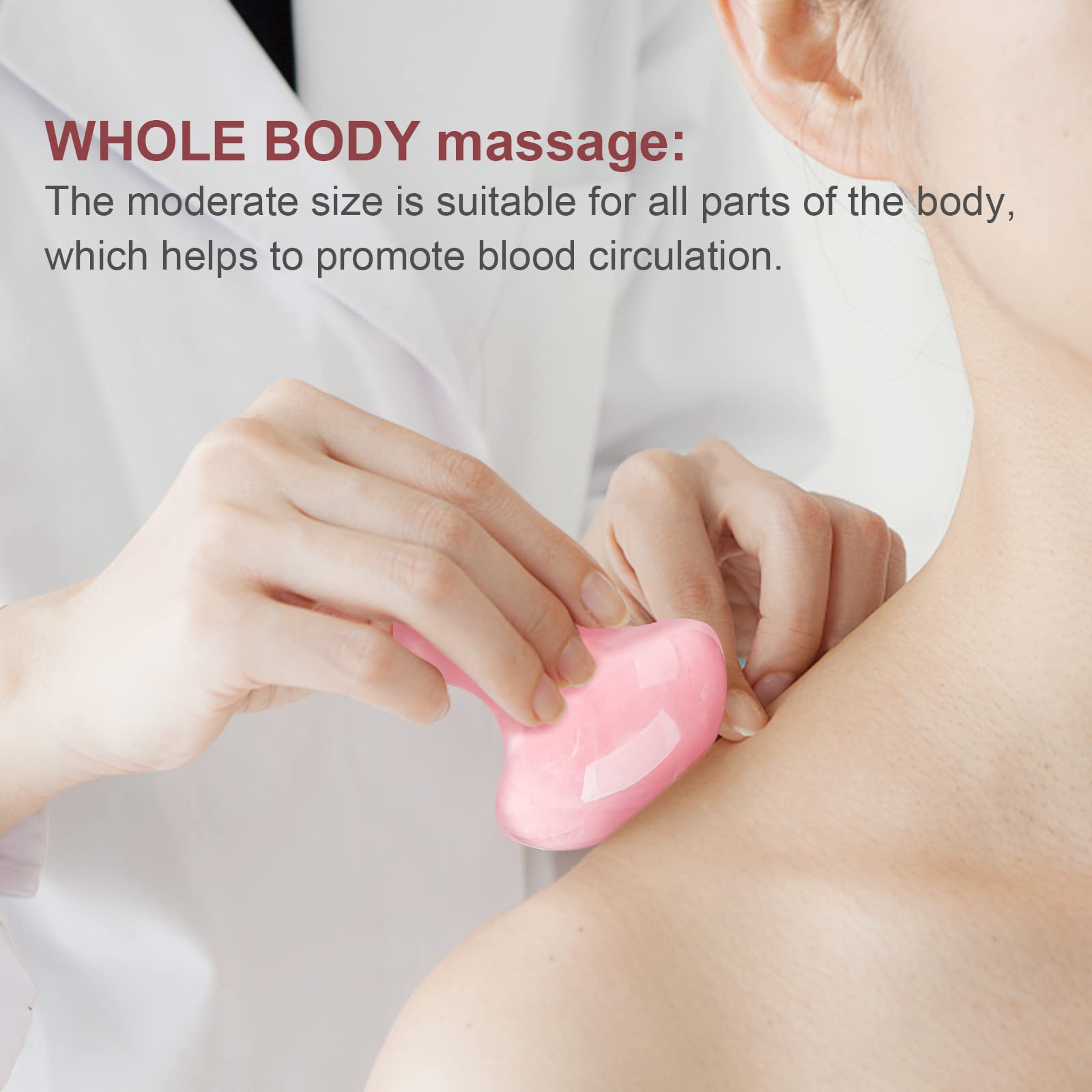 gemshan Gua Sha de hongos, herramienta de masaje de hongos de cuarzo rosa para relajar los músculos y el cuidado facial de la piel de las mujeres
