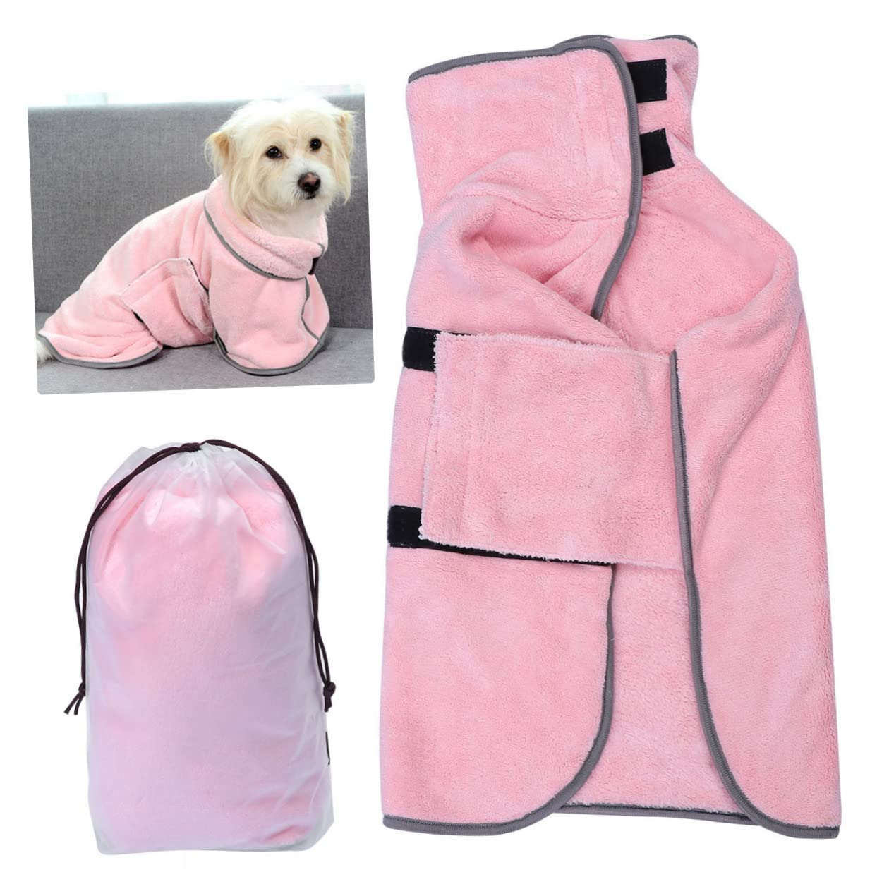 Didiseaon 3pièces Peignoir pour Animaux De Compagnie Super Absorbant Serviette De Bain pour Séchage Rapide Après Le Bain Plusieurs Couleurs Disponibles