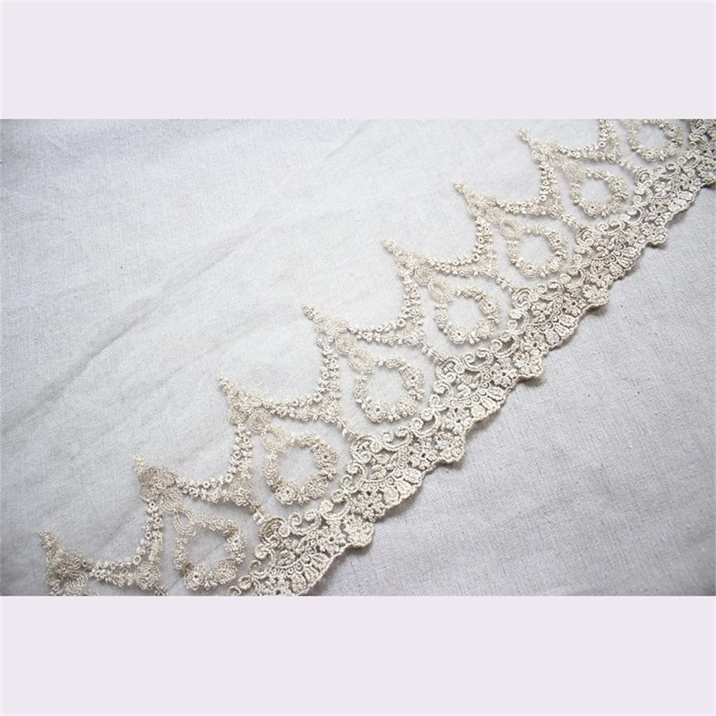 Générique Tulle Dentelle Tissu Paillettes Fil d'or Broderie Frange Ruban Bricolage Robe De Mariée Vêtements Rideaux Couture Décor (Couleur : Blanc, Taille : 20CM) (Blanc 20CM)