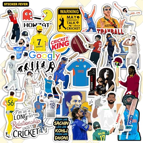 Image of Pack of 35 Random Cristiano Ronaldo Stickers for Laptop /Mobile /Mobile /Journal /Diary /Guiatar etc. (Pack of 35) (Cricket Mix)