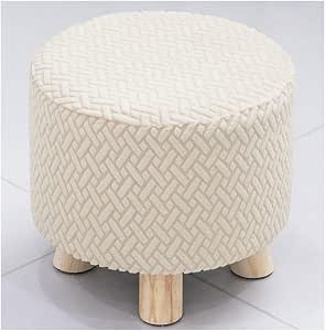 Copripouf Rotondo Elasticizzato MagiDeal - Fodera Per Pouf Diametro 48-55 Cm, Altezza 43-45 Cm, Colore Rosso