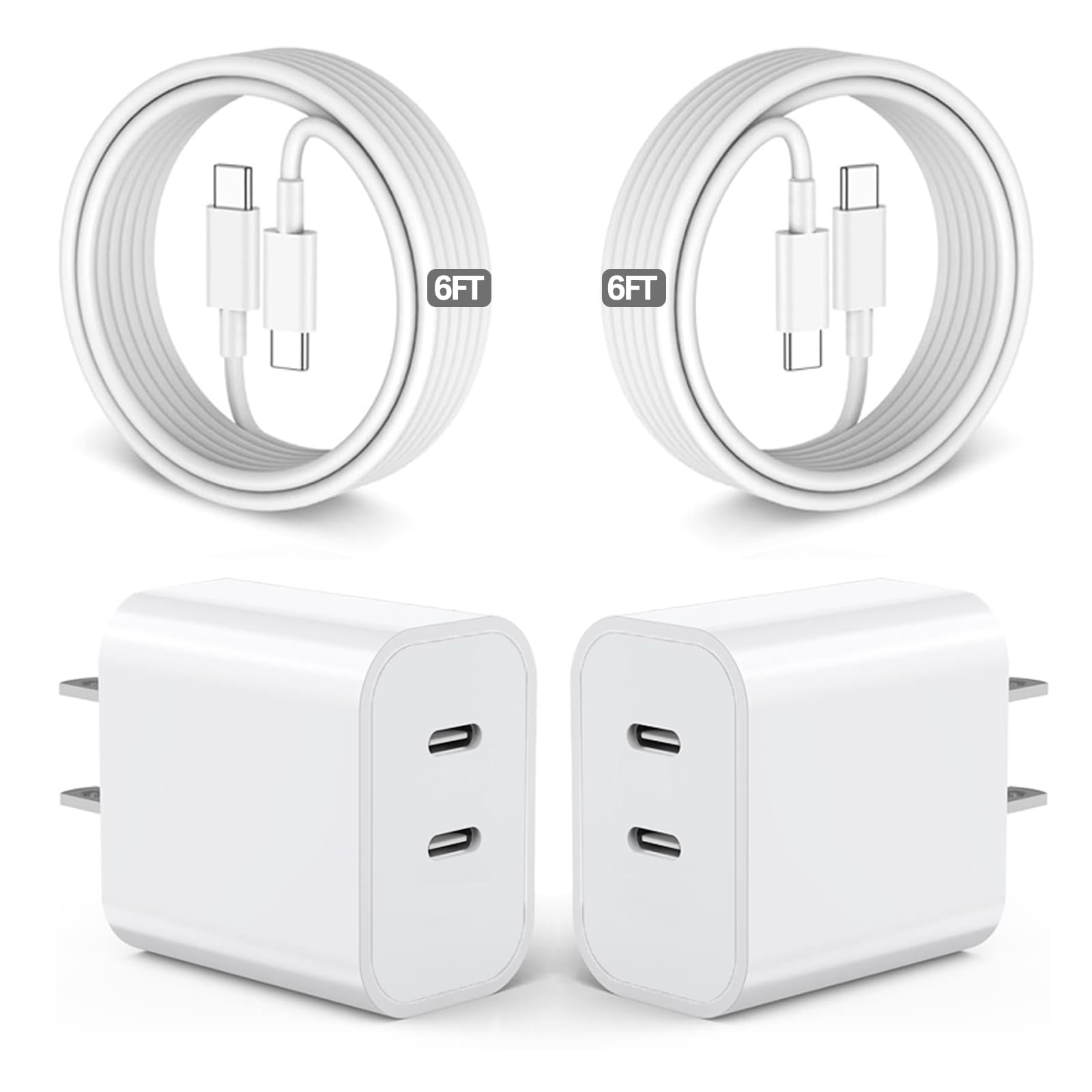 BikeAnything 2-Pack Dual Port USB-C Fast Wall Chargers