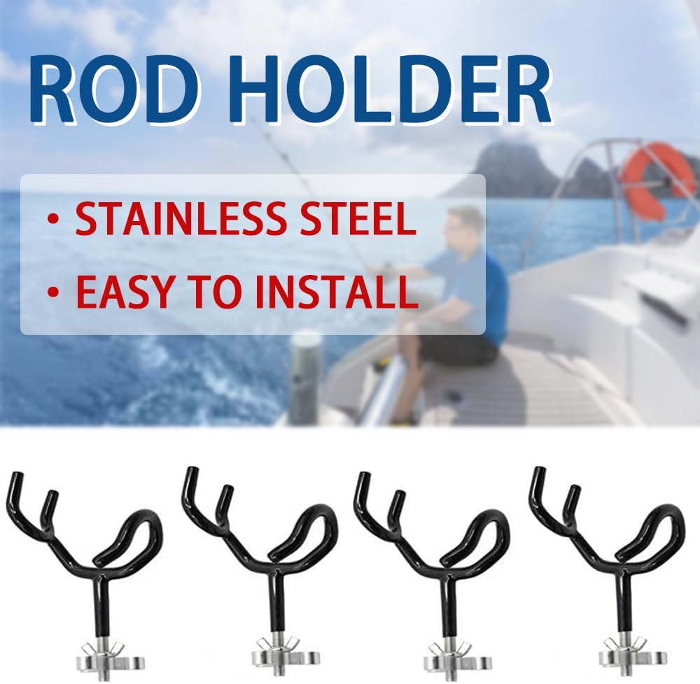 4PCS Sure Grip Steel 20 Degree Angle Rod Holder with Mounting Base Fishing Rod Holder for Boat, Ship, Yacht and More for Fishing Lovers 4PCS Sure Grip Steel 20 Degree Angle Rod Holder with Mounting Base Fishing Rod Holder for Boat, Ship, Yacht and More for Fishing Lovers