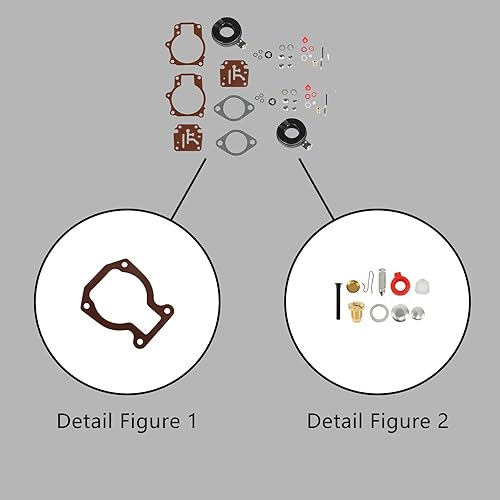 Miniatura 4 de ALL-CARB Kit de reparación de carburador con reemplazo de flotador para Johnson Evinrude 398453 9.9hp 15hp 1974-1988