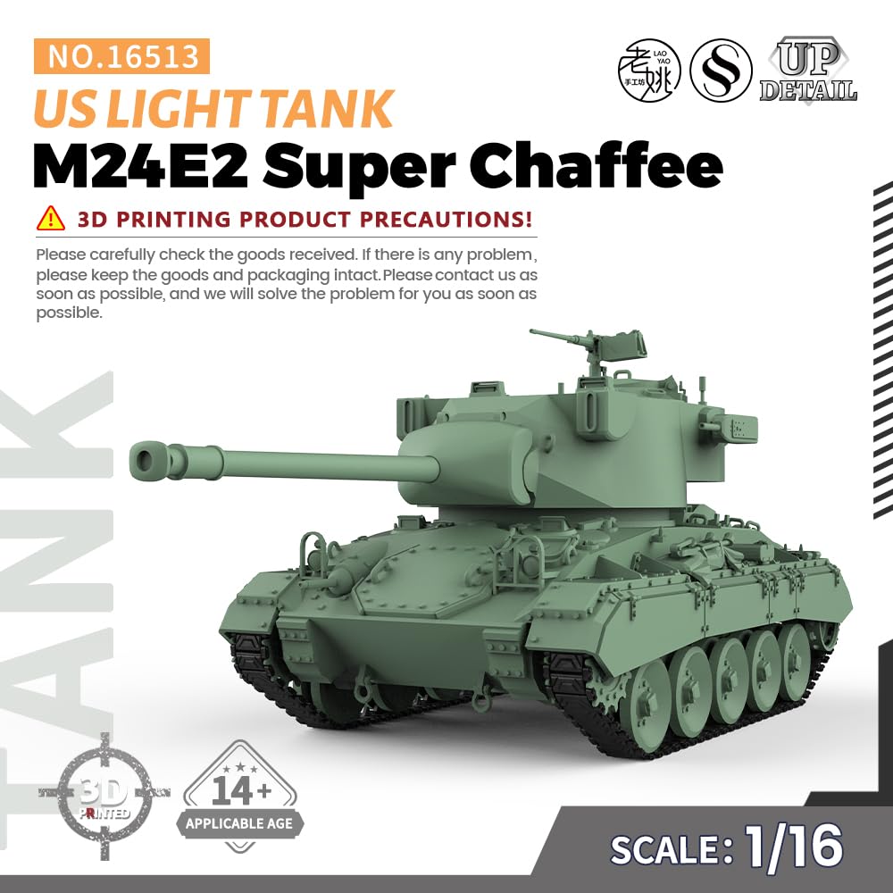 MRY-SFW SS16513 1/16 zestaw do budowy modelu wojskowego US M24E2 Super Chaffee lekki czołg