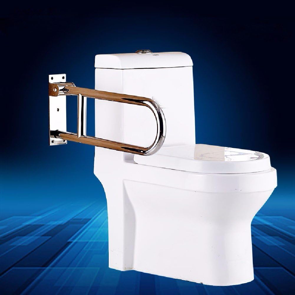 WAZZJ Stainless steel U type toilet armrest, barrier free disabled person, armrest, toilet, toilet handle, top turning function armrest