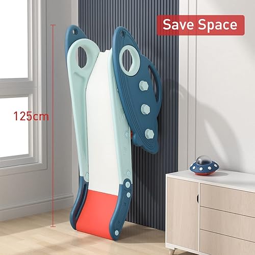 Miniatura 25 de Onasti Tobogán infantil para niños pequeños de 1 a 3 años de edad, tobogán de plástico para interiores y exteriores, juego independiente con aro