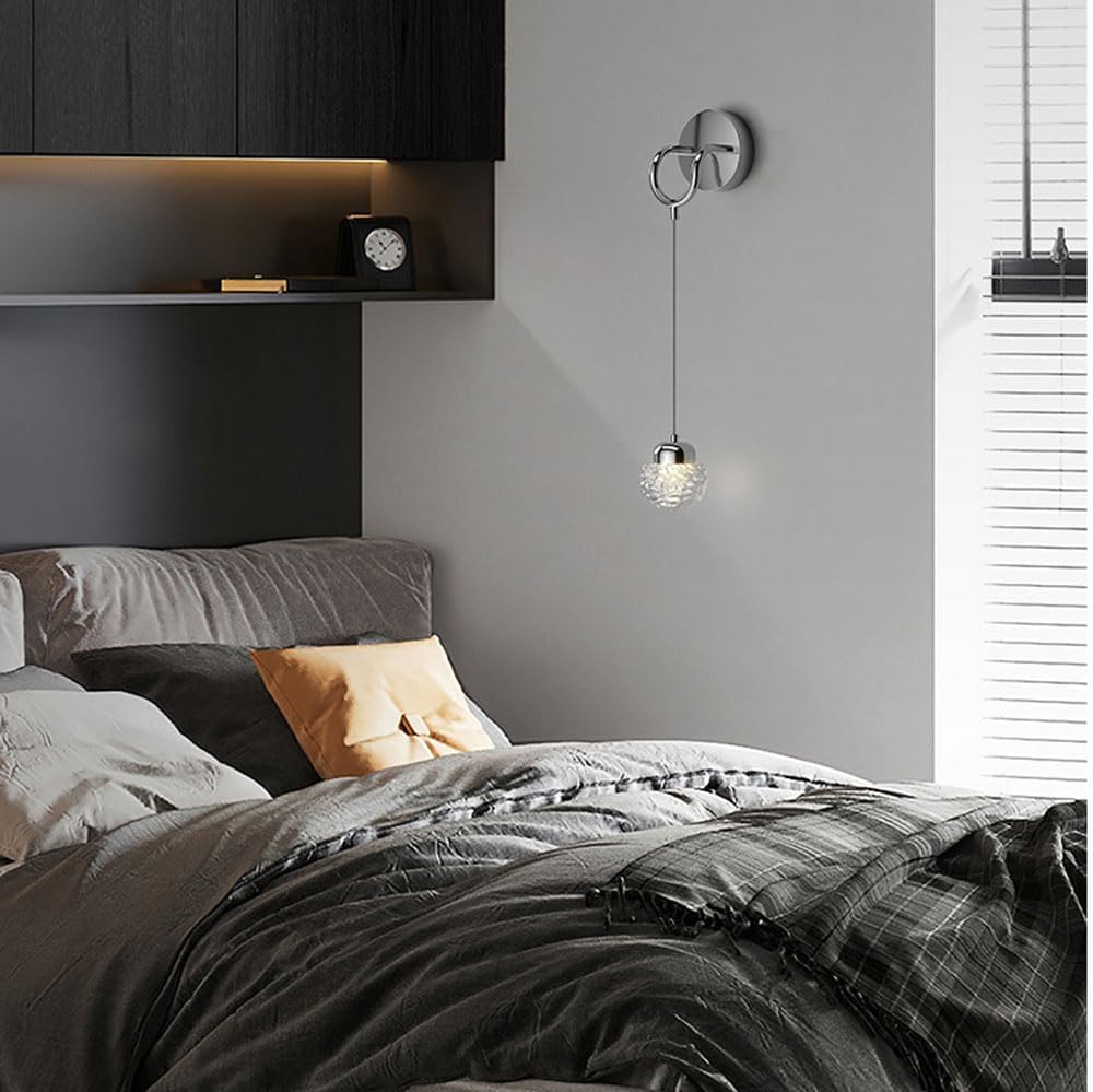 Vetro moderno, applique LED, accessori dorati a luce calda, luci da bagno in alluminio, applique da parete interna in vetro a bolle per bagno