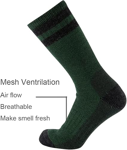 Miniatura 4 de Cerebro Calcetines de lana merino para hombre, calcetines acolchados a media pantorrilla que absorben la humedad, calcetines de senderismo para