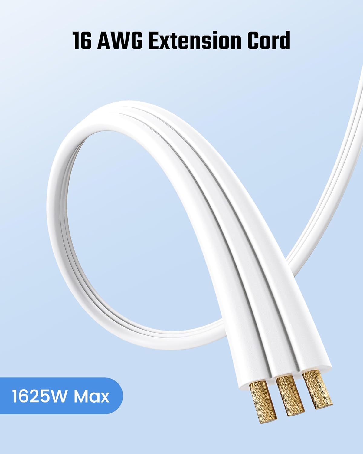 Short Extension Cord 1.5ft SUPERDANNY Right Angled Flat Plug Power Strip, 13A Indoor Extension Cord with 3 Outlets, Small for Office Home Appliances,Non Surge Protector for Cruise,White