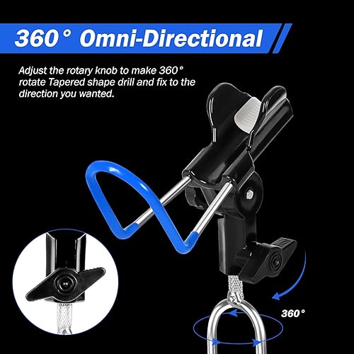 Miniatura 4 de Soportes de caña de pescar mejorados para pesca de banco, paquete de 2 soportes elevados para caña de pescar para suelo, playa, fijos ajustables de