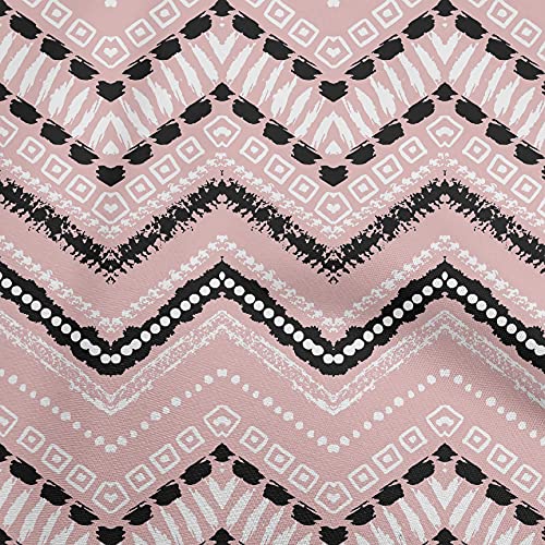oneOone Georgette Viscose Black Fabric Ikat DIY Clothing Quilting Fabric Print Fabric By Yard 42 Inch Wide