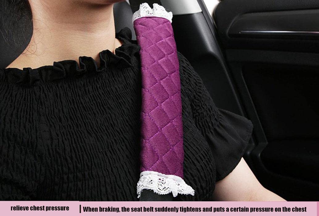 2 almohadillas para cinturón de seguridad de coche, protector de cinturón de seguridad suave y cómodo, correas de hombro, almohadillas para arnés que ayudan a proteger (beige)
