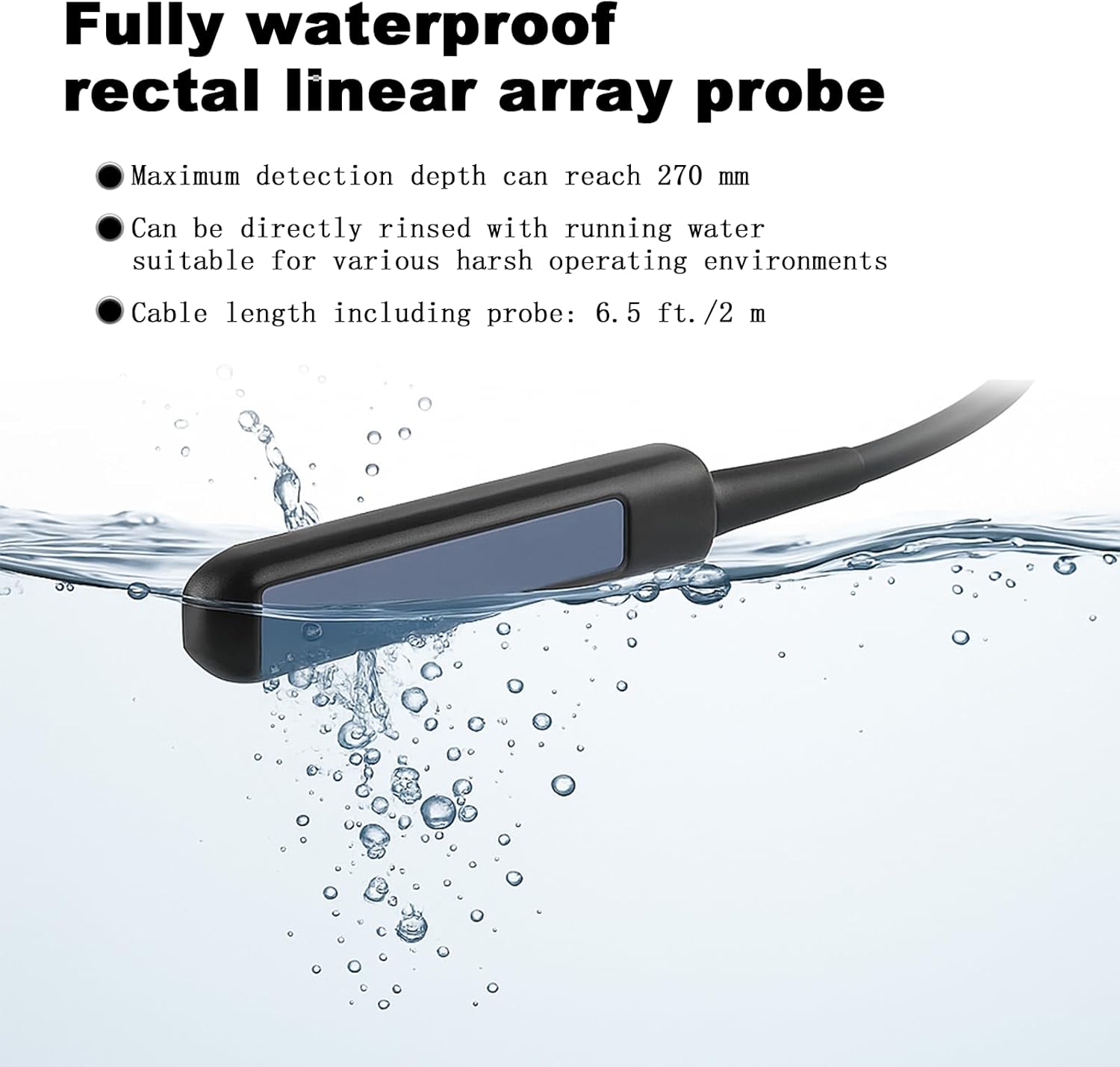 1pcs 6.5MHz Rectal Linear Array Probe for T1 Machine, Detection Depth 1.9-4.7 inches, Suitable for Detecting Cattle, Horses and Other Livestock(Not Applicable to T1-M)