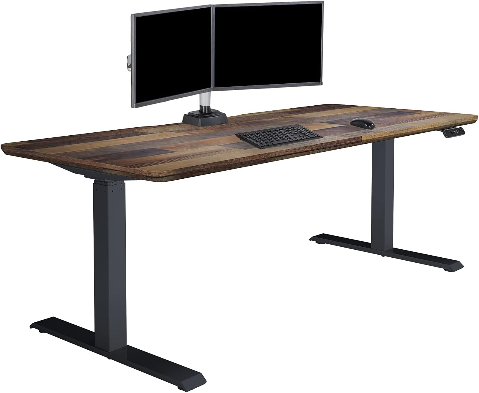 Vari- Standing Desk Adjustable Height (72" x30')- Electric Sit-Stand Computer Desk for Work or Home Office- Dual Motor with Memory Presets- Adjustable Desk from Varidesk- Reclaimed Wood