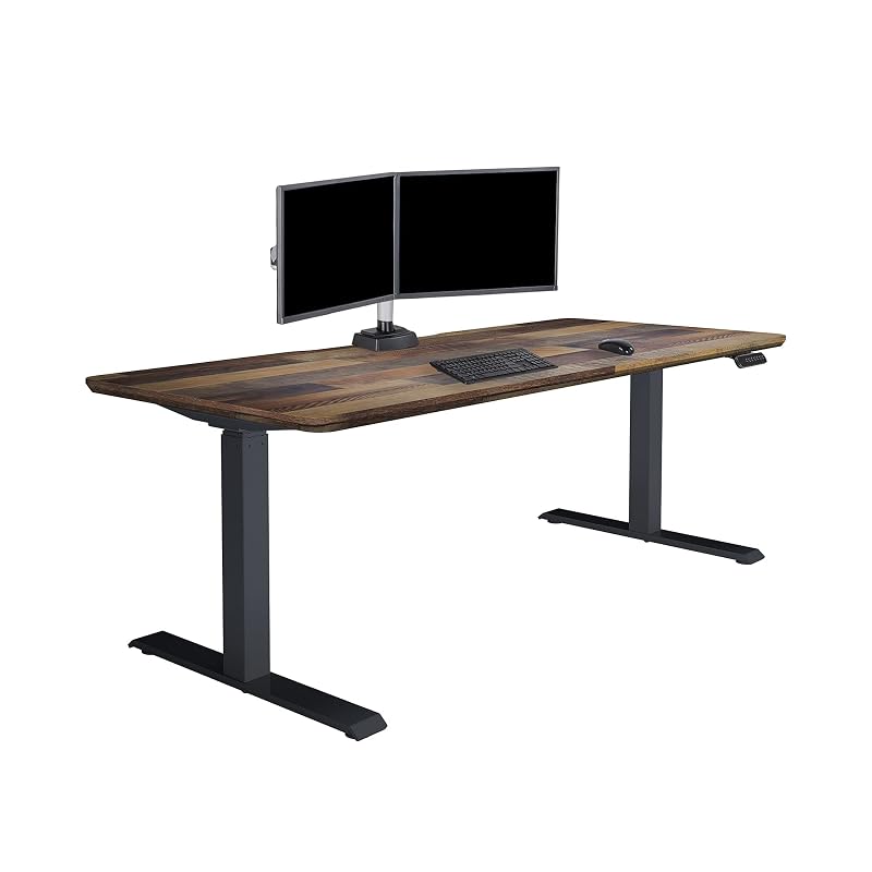 Vari Classic Electric Standing Desk – 72x30 – Reclaimed Wood/Slate Reclaimed Wood / Slate Legs 72 in x 30 in