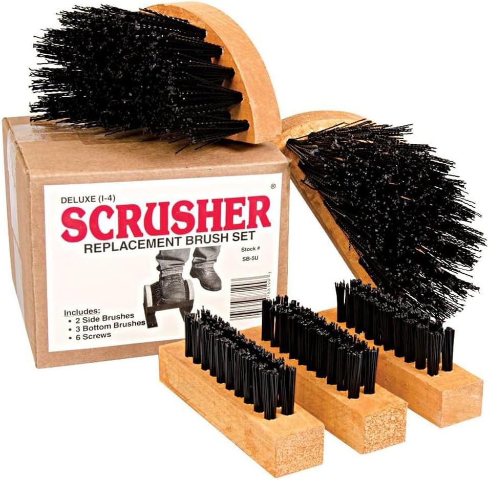 Scrusher Deluxe Boot Cleaner Replacement Brush Set - Five Pieces Boot Brush Kit