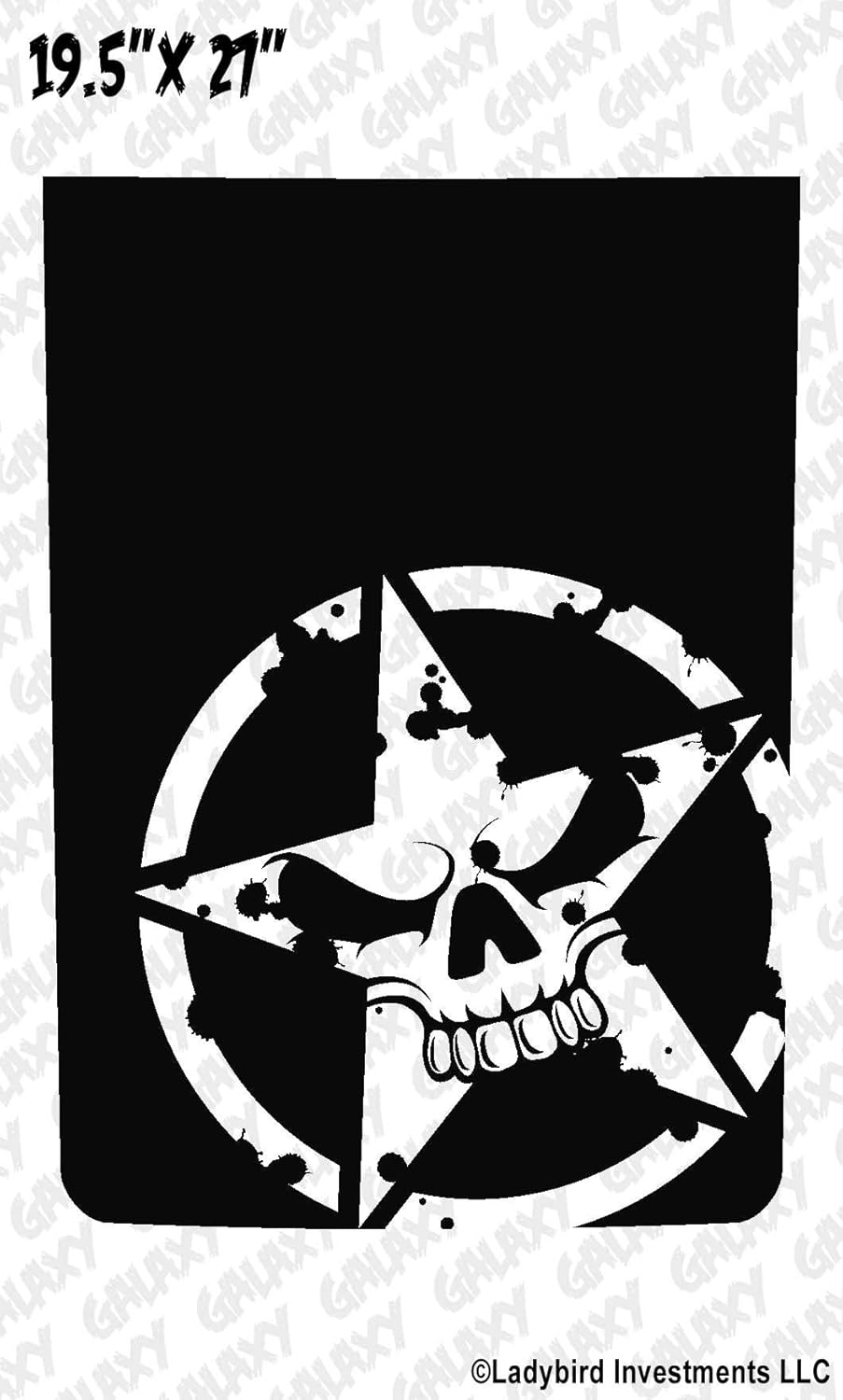 Hood Decal Compatible with Jeep Renegade - Army Star Skull Blackout Hood Sticker- Red