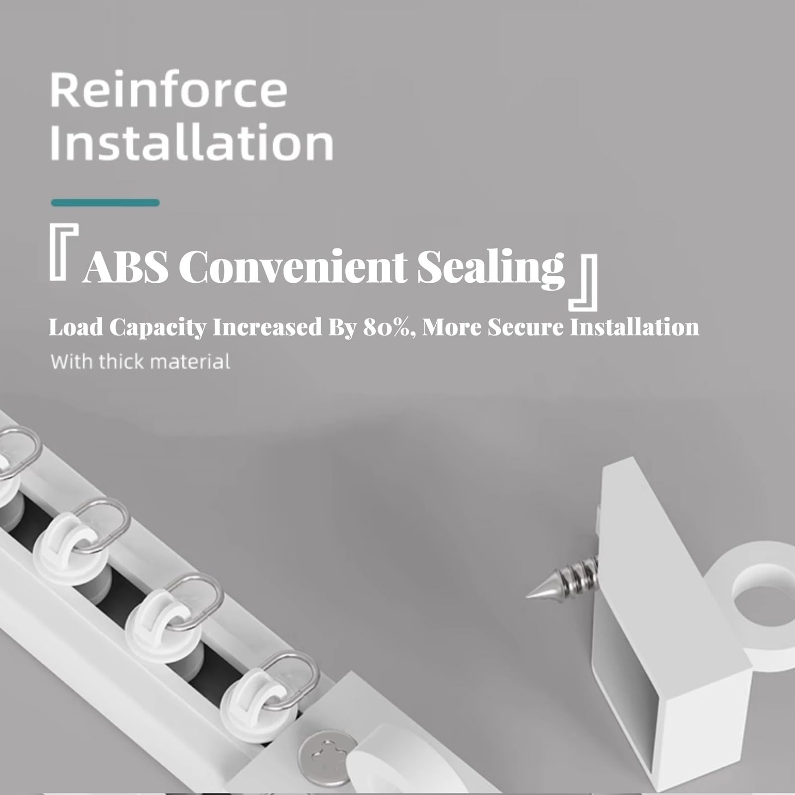 Rail de Rideau adhésif sans perçage, Fixation au Plafond, 40 x 60 cm, séparateur de pièce pour Douche ou fenêtre, 4 x 100 cm (Hauteur maximale : 4 m), Installation Facile, Solution de décora