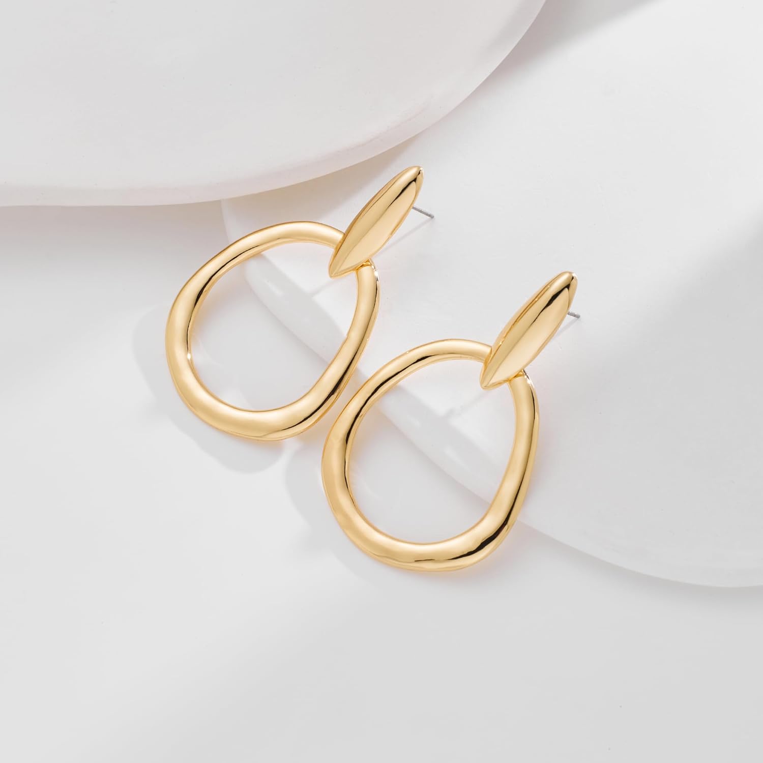 Circle Earrings for Women Drop Studs Earring Dangle Hoop Trendy Geometric Statement Jewelry - Image 3