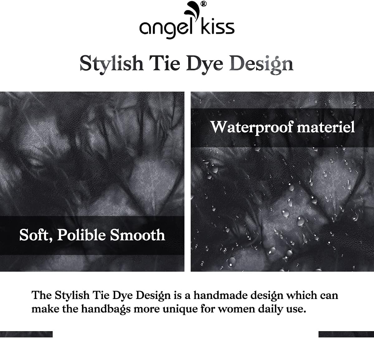 Angel Kiss Large Purses and Handbags for Women Washed Faux Leather Crossbody Hobo Satchel Shoulder Handbag Tote Purse - Image 3