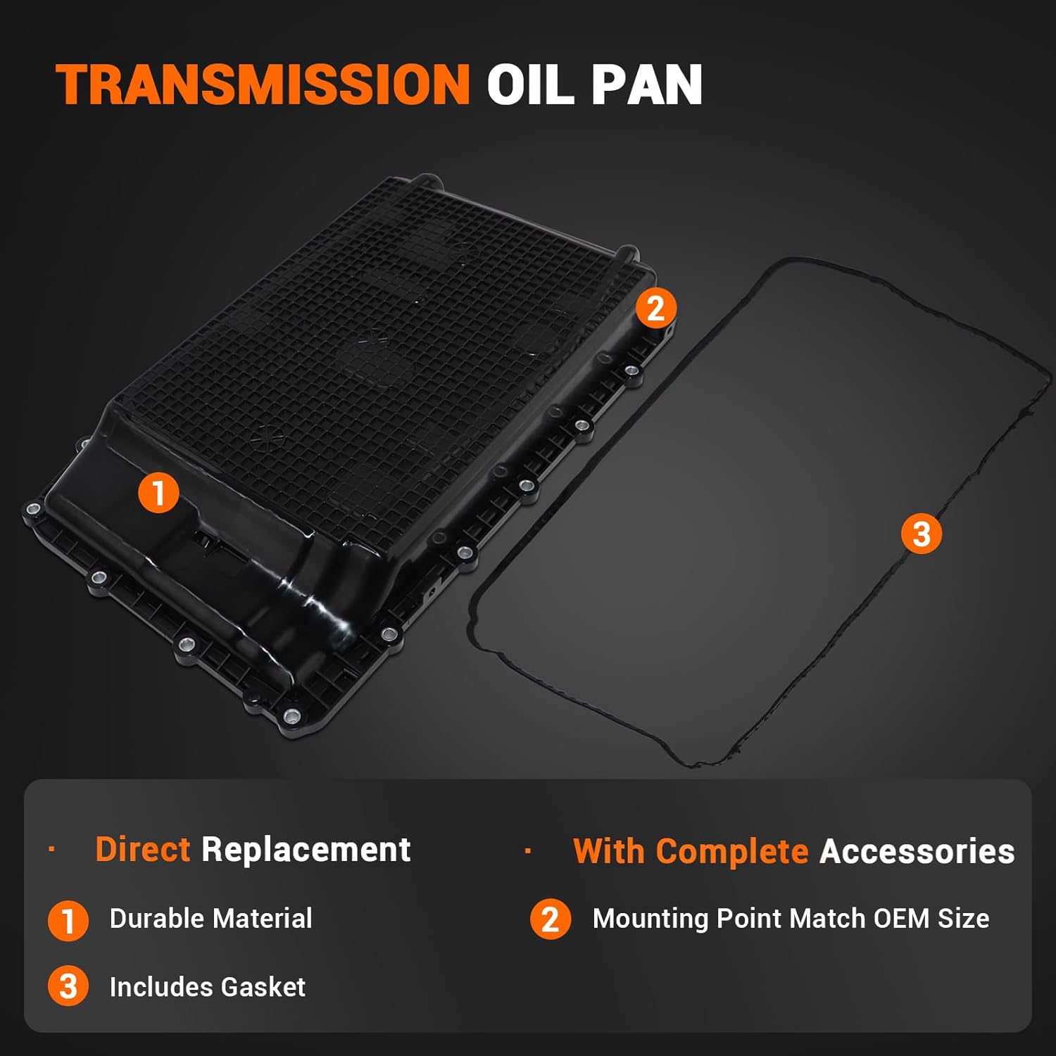 3.5L Transmission Oil Pan Compatible with 2021-2025 F-150 Replace# 2513283 L1MZ-7A194-A L1MP-7A194-MC L1MP-7A194-MB